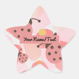 Adesivo Estrela Ex-libris Personalizado Pastel Joaninhas 