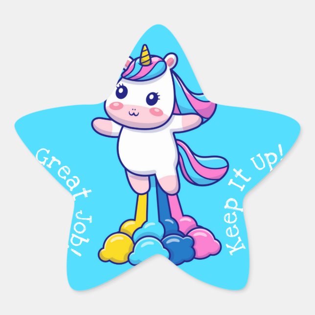 Adesivo Estrela Excelente Job Kawaii (Frente)