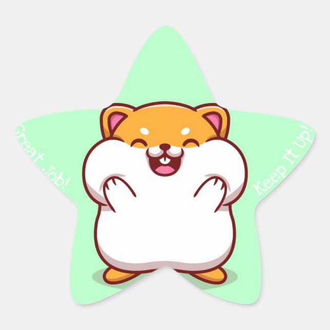 Adesivo Estrela Excelente Job Kawaii Star Sticker (Frente)