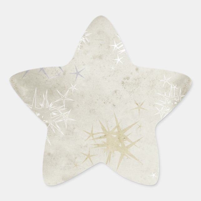 Adesivo Estrela Faint Beige Grunge Stars Textura Natal (Frente)
