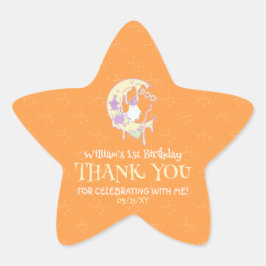 Adesivo Estrela Fantasma Bonita Spooky Um Primeiro Aniversário de 