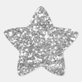 Adesivo Estrela Faux Silver Glitter