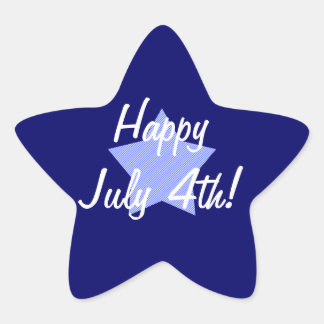 Adesivo Estrela "Feliz 4 de julho!" - Estrela Azul e Branca Strike