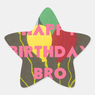 Adesivo Estrela Feliz Aniversário Bro Art Impressão