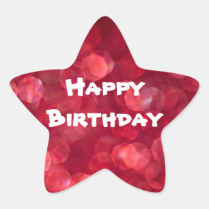 Adesivo Estrela Feliz Aniversário Colorida Sticker