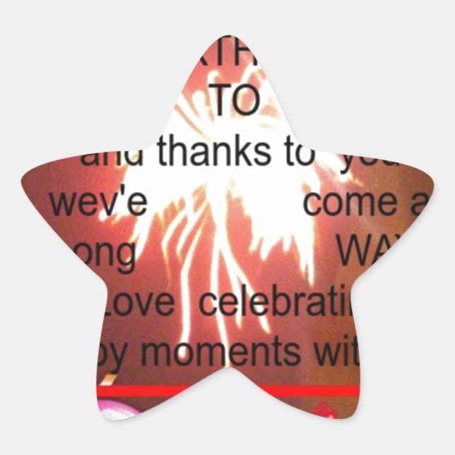 Adesivo Estrela Feliz aniversário para nós, Impressão de Arte (Frente)