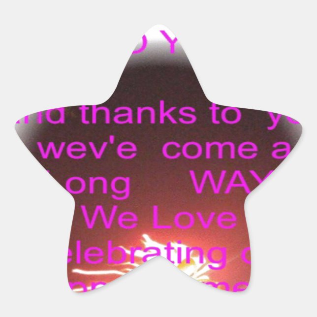 Adesivo Estrela Feliz aniversário para você Art Impressão (Frente)