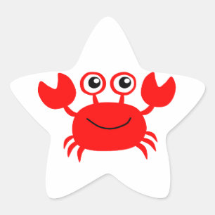 Adesivo Estrela Feliz Caranguejo Vermelho