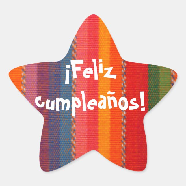 Adesivo Estrela Feliz Cumpleanos Sticker (Frente)