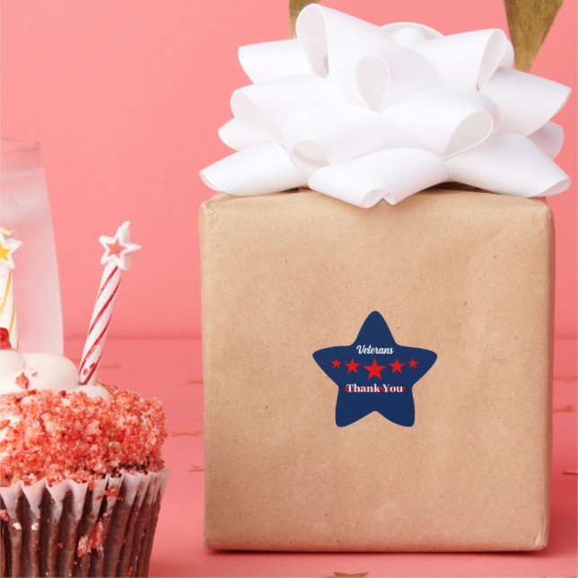 Adesivo Estrela Feliz Dia dos Veteranos (Festa)