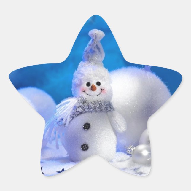 Adesivo Estrela Feliz Feliz ano novo de Natal - feriados alegres (Frente)