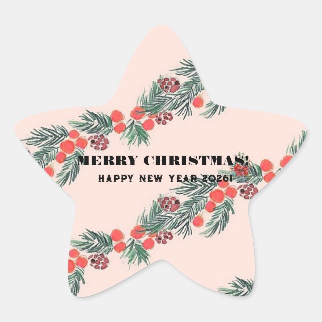 Adesivo Estrela Feliz Natal! (Frente)