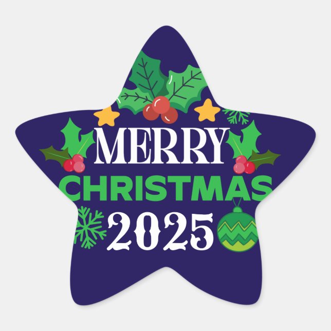 Adesivo Estrela Feliz Natal 2025-86303 (Frente)
