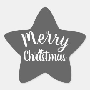 Adesivo Estrela Feliz Natal Cinzas Modernas