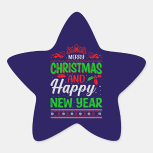 Adesivo Estrela Feliz Natal E Feliz ano novo-61064