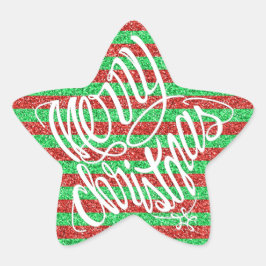 Adesivo Estrela Feliz Natal em 8 idiomas e Felizes Festas