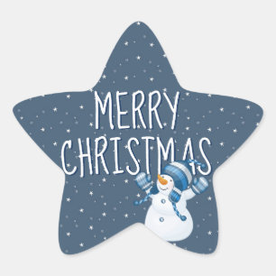 Adesivo Estrela Feliz Natal em Estrelas e Neve