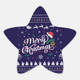 Adesivo Estrela Feliz Natal Engraçado