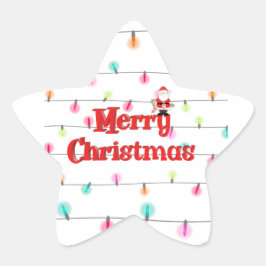 Adesivo Estrela Feliz Natal Festivo Luzes de Férias com Papais noe