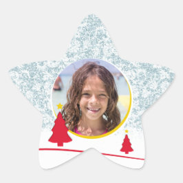 Adesivo Estrela Feliz Natal Foto da Ilustração do Inverno
