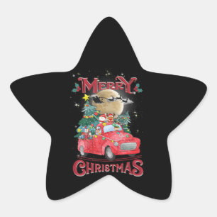 Adesivo Estrela Feliz Natal Vintage Red Papais noeis Caminhão