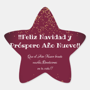 Adesivo Estrela Feliz Navidad Modern Glitter Lettering no Natal