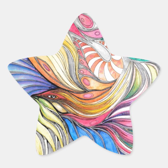 Adesivo Estrela Fênix Fronds Star Sticker (Frente)