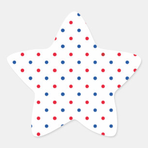 Adesivo Estrela Feriado de bolinhas azul-branco patriótico