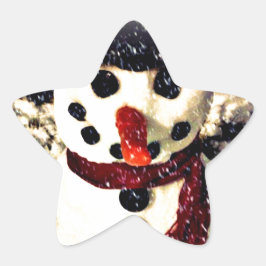 Adesivo Estrela Feriado Deixe-o nevar um boneco de neve