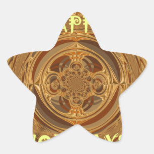 Adesivo Estrela Feriados Felizes Círculo Impressão/Design