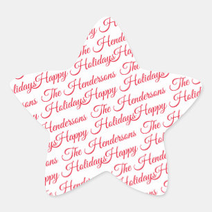 Adesivo Estrela Feriados Felizes Personalizados