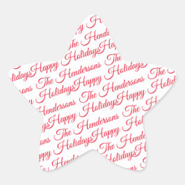 Adesivo Estrela Feriados Felizes Personalizados