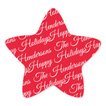 Feriados felizes personalizados vermelhos