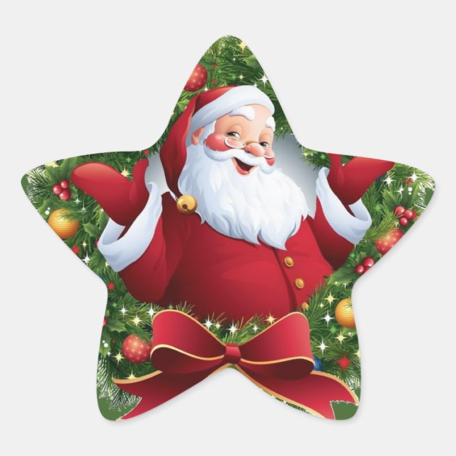 Adesivo Estrela Feset Santa Claus Wreath Star Sticker (Frente)