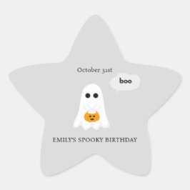 Adesivo Estrela Festa de aniversário de Halloween | Design de fant