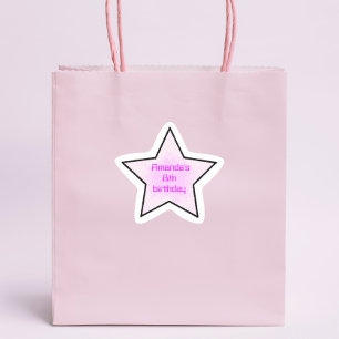 Adesivo Estrela Festa de Aniversário Infantil Estrela Pastel Retro