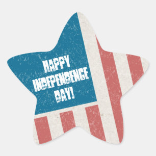 Adesivo Estrela Festa Independente de Bandeira Inclinada