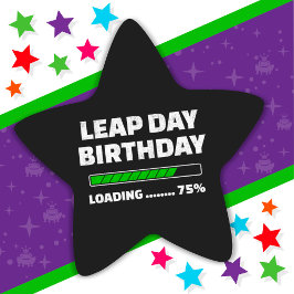 Adesivo Estrela Fev 29 Ano Leap Aniversário 75% Dia do Leap de Car