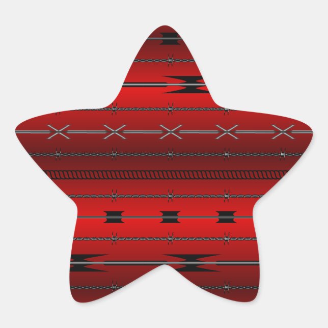 Adesivo Estrela Fios de aço vermelho (Frente)