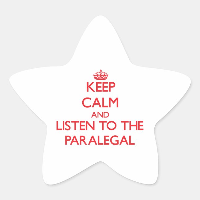 Adesivo Estrela Fique calmo e ouça o assistente jurídico (Frente)