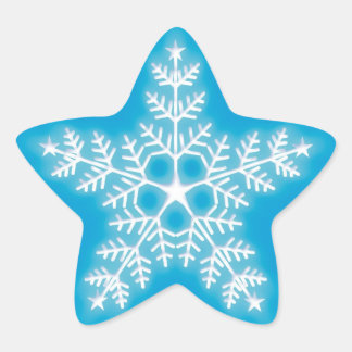 Adesivo Estrela Floco de neve de estrela azul e branca