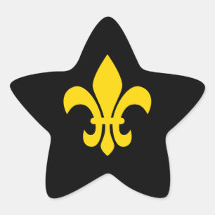 Adesivo Estrela Flor de lis Dourado