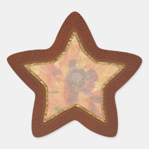 Adesivo Estrela Flor - papoila - papoilas alaranjadas