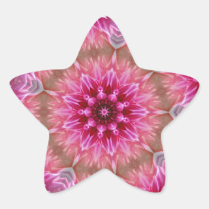 Adesivo Estrela Flor rosa Caleidoscópio Mandala- 43895