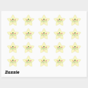 Adesivo Estrela Floral de primavera e Verão Personaliza Meninas