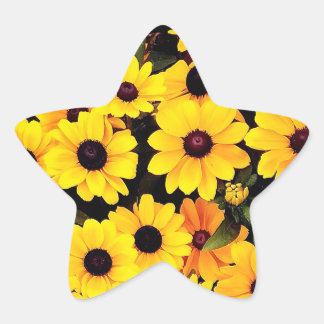 Adesivo Estrela Flores amarelas e pretas