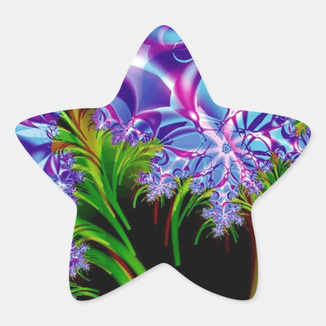Adesivo Estrela Flores fractais (Frente)