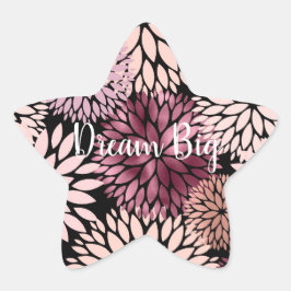 Adesivo Estrela Flores Rosa Blush Burgundy