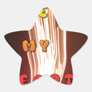 Adesivo Estrela Fogo na minha Impressão de Arte Cardíaca