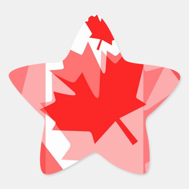 Adesivo Estrela Folha de Mapeamento Canadiana por todo o Estilo CA (Frente)